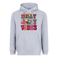 Heather Grey holly jolly vibes pink christmas Heavyweight Hoodie - CowGirlArtShop