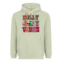 Matcha holly jolly vibes pink christmas Heavyweight Hoodie - CowGirlArtShop