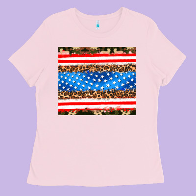 Usa Camouflage American Flag Ladies Tee Designed By Adodesignshop