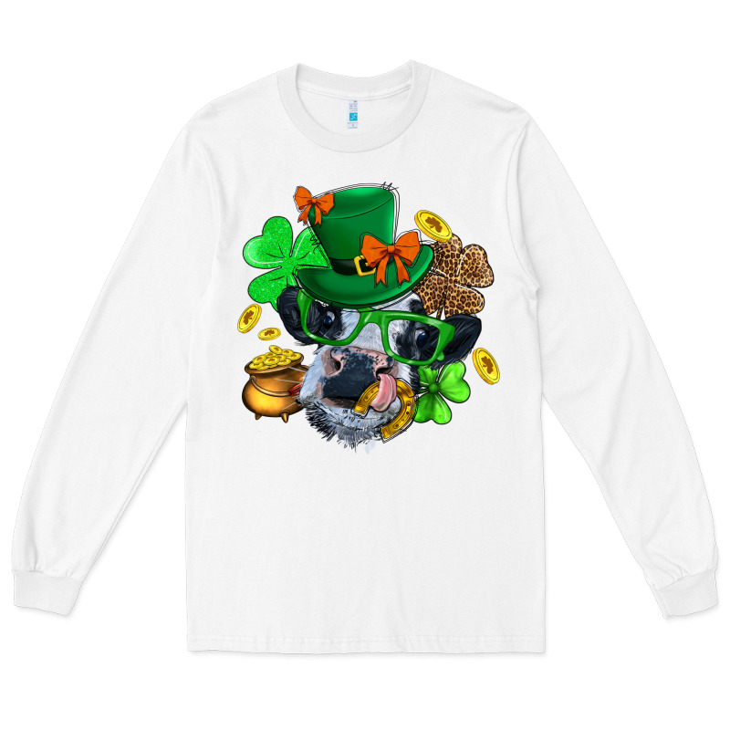 St. Patrick Cow Clover Long Sleeve Tee by BundleAndBundleShop | Teevron
