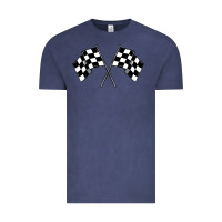 Vintage Denim race flag Vintage Tee - MaliasSmallBusiness
