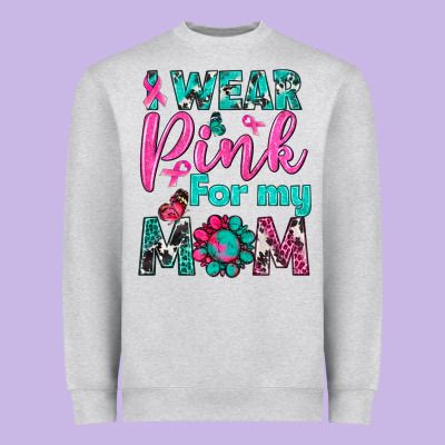 I Wear Pink For My Mom Heavyweight Sweatshirt Designed By Bundleandbundleshop