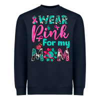 Navy I Wear Pink For My Mom Heavyweight Sweatshirt - BundleAndBundleShop