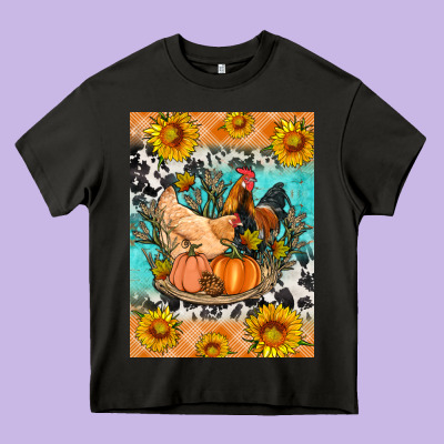 Fall Coop Animals Heavy Core Tee Designed By Artiststas