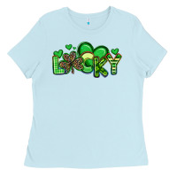 Baby Blue lucky st patrick s day Ladies Tee - Artiststas
