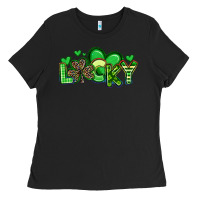 Black lucky st patrick s day Ladies Tee - Artiststas