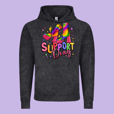 Support Drag Pride Vintage Hoodie Designed By Maliassmallbusiness