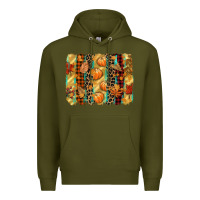 Army Green fall brushstroke Premium Hoodie - CowGirlArtShop