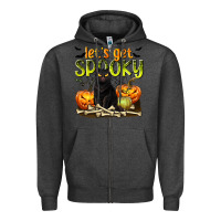 Charcoal Heather Let's Get Spooky Zipper Hoodie - texasbilliewilder