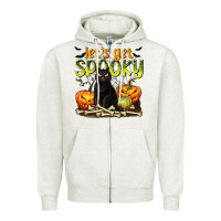 Oatmeal Heather Let's Get Spooky Zipper Hoodie - texasbilliewilder