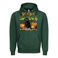 Sports Green Let's Get Spooky Zipper Hoodie - texasbilliewilder