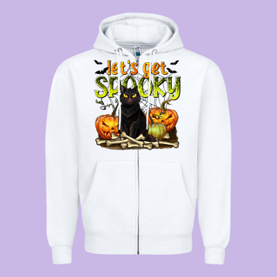 Let's Get Spooky Zipper Hoodie Designed By Texasbilliewilder