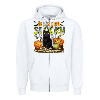White Let's Get Spooky Zipper Hoodie - texasbilliewilder
