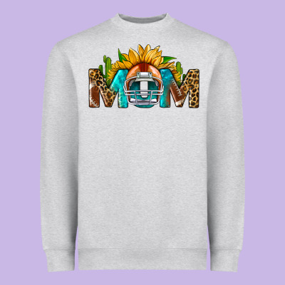 Football Mom Sunflower Leopard Heavyweight Sweatshirt Designed By Bundleandbundleshop