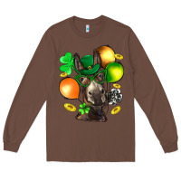 Chestnut St. Patricks Clovers With Donkey Long Sleeve Tee - BundleAndBundleShop