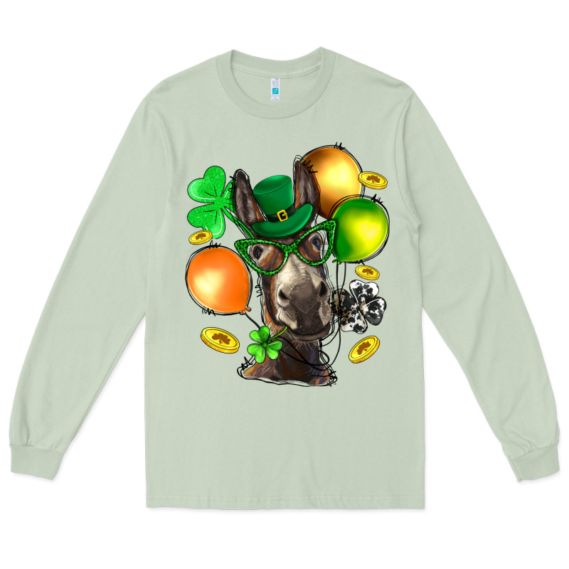 St. Patricks Clovers With Donkey Long Sleeve Tee by BundleAndBundleShop | Teevron
