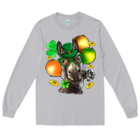 Moon Dust St. Patricks Clovers With Donkey Long Sleeve Tee - BundleAndBundleShop