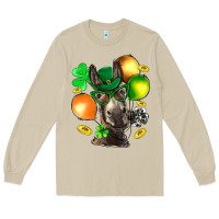 Mushroom St. Patricks Clovers With Donkey Long Sleeve Tee - BundleAndBundleShop