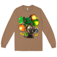 Toasted Coconut St. Patricks Clovers With Donkey Long Sleeve Tee - BundleAndBundleShop