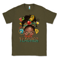 Army Green math teacher life afro messy bun Classic Tee - NancyCooperArtShop