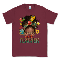 Burgundy math teacher life afro messy bun Classic Tee - NancyCooperArtShop