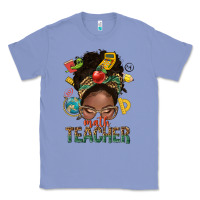 Colony Blue math teacher life afro messy bun Classic Tee - NancyCooperArtShop