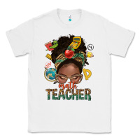 White math teacher life afro messy bun Classic Tee - NancyCooperArtShop