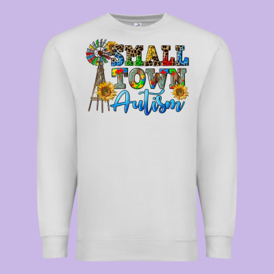 Small Town Autism Premium Sweatshirt Designed By Cowgirlartshop