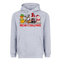 Heather Grey meowy christmas Heavyweight Hoodie - CowGirlArtShop