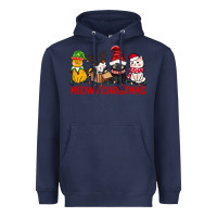Navy meowy christmas Heavyweight Hoodie - CowGirlArtShop