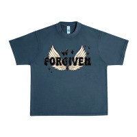 Midnight Navy forgiven christian angel wings Urban Heavy Tee - MaliasSmallBusiness