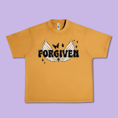 Forgiven Christian Angel Wings Urban Heavy Tee Designed By Maliassmallbusiness