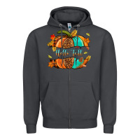 Smoke pumpkin hello fall Zipper Hoodie - NancyCooperArtShop
