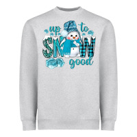 Heather Grey up to snow good and cute snowman Heavyweight Sweatshirt - BundleAndBundleShop