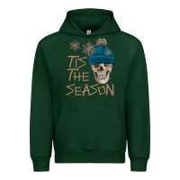 Forest Green skull tis the season winter Urban Hoodie - FaDigitalArtStudio