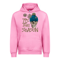 Fuchsia Pink skull tis the season winter Urban Hoodie - FaDigitalArtStudio