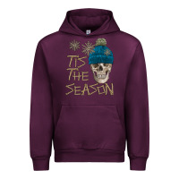 Mauve Wine skull tis the season winter Urban Hoodie - FaDigitalArtStudio