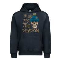 Navy skull tis the season winter Urban Hoodie - FaDigitalArtStudio