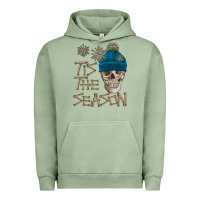 Pigment Oil Green skull tis the season winter Urban Hoodie - FaDigitalArtStudio