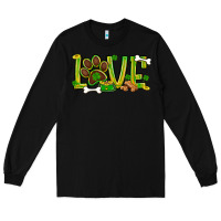 Black St. Patrick's Day love dog paw Long Sleeve Tee - BundleAndBundleShop