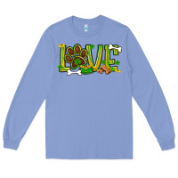 Colony Blue St. Patrick's Day love dog paw Long Sleeve Tee - BundleAndBundleShop