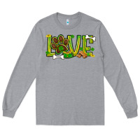 Heather Grey St. Patrick's Day love dog paw Long Sleeve Tee - BundleAndBundleShop