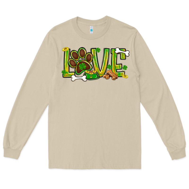 St. Patrick's Day Love Dog Paw Long Sleeve Tee by BundleAndBundleShop | Teevron