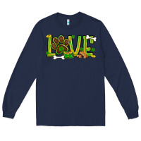 Navy St. Patrick's Day love dog paw Long Sleeve Tee - BundleAndBundleShop