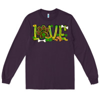 Plum St. Patrick's Day love dog paw Long Sleeve Tee - BundleAndBundleShop