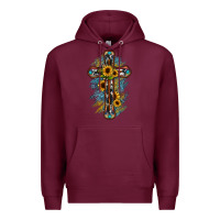 Burgundy cross Premium Hoodie - JahusDesignShop