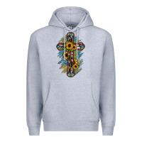 Heather Grey cross Premium Hoodie - JahusDesignShop