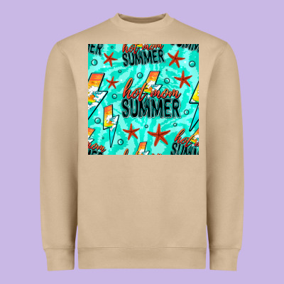 Hot Mom Summer Digital Paper Heavyweight Sweatshirt Designed By Bundleandbundleshop