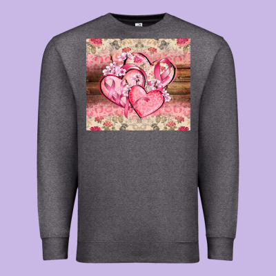 Cancer Hearts Premium Sweatshirt Designed By Cowgirlartshop
