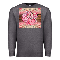 Charcoal Heather cancer hearts Premium Sweatshirt - CowGirlArtShop
